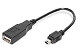 Assmann Electronic UL Adaptateur pour câble USB 2.0-OTG mâle/Femelle Noir 0,2 m