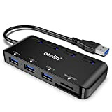 Atolla Hub USB 3.0 Multiprise, Multi Port USB Adaptateur avec Lecteur de Carte SD/TF/Micro SD pour Macbook/Notebook et Plus
