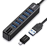 Auanoz Hub USB, USB Splitter, 6 Ports HUB Combo Externe USB 2.0 HUB + SD Lecteur De Carte Multifonction pour ...