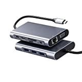 Audacio - Hub USB C 10 en 1 Adaptateur HDMI, VGA, Port Ethernet Gigabit RJ45, 4 Ports USB, Lecteurs SD ...