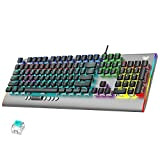 Aula F2099 Filaire Clavier Gamer Mécanique, avec Médias Molette, RGB Rétro-Éclarage, Mince Keycaps, 104-Touche Anti-Ghosting PC Gaming Keyboards pour Ordinateur ...