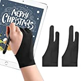 Auskang 2 Gants de Dessin Tablette Graphique Artist Tablet Glove, Anti-fouling et Anti Misstouch, Compatible avec Main Gauche et Droite ...