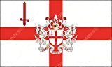 Autocollant drapeau de Londres avec blason pour ordinateur et tablette 7,6 x 12,7 cm