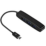 AuviPal Adaptateur Hub Micro USB OTG à 3 Ports (3 Ports USB + Port d'alimentation) pour TV Stick 4K, Playstation ...