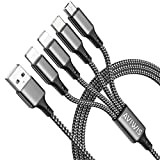 AVIWIS Câble Multi USB, 4 en 1 Multi Chargeur USB Câble en Nylon Tressé avec 2 Micro USB Type C ...