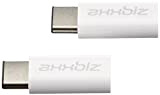 Axxbiz Cablebiz-c010 W, USB 2.0 Type C vers Micro USB Adaptateur – C mâle to Micro Femelle – pour Nexus 5 x – 6P – Lot de 2 – Blanc