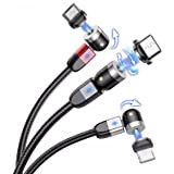 AYAN WORLDTECH Câble USB Magnétique 3en1 Chargement Rapide avec les têtes iPhone & Android Rotatif à 360°, fil en Nylon ...