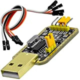 AZDelivery Adaptateur USB UART-TTL 3.3V 5V CH340G Module de Conversion d'interface et 20cm Jumper Cable, Compatible avec Arduino incluant Un ...