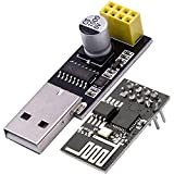 AZDelivery ESP8266 ESP-01 Module Émetteur-Récepteur série sans Fil WLAN WiFi avec Adaptateur USB Compatible avec Arduino et Raspberry Pi incluant ...