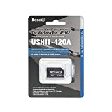 BASEQI UHS-II Adaptateur microSD en aluminium pour MacBook Pro M1 2021 14" et 16" (argent)