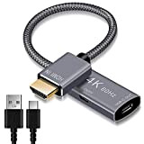 BASESAILOR Adaptateur Câble USB-C Femelle vers HDMI Mâle with Cordon Micro USB,Convertisseur d'entrée USB Type C 3.1 Sortie HDMI,4K 60Hz ...