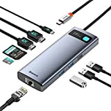 Baseus Station d'accueil USB C Double Moniteur, 9 in 1 Dock USB C 2 4K HDMI, Gigabit Ethernet, 100W PD, ...