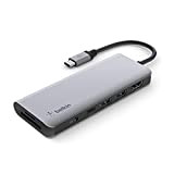 Belkin Adaptateur USB-C Multiport 7-en-1 (avec 4K HDMI, USB-C, 2 x USB A, Audio 3,5 mm, SD 3.0 et Micro-SD ...