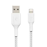 Belkin Câble Lightning à Gaine Tressée (Câble Boost Charge Lightning vers USB pour iPhone, iPad, AirPods, Câble de Recharge Certifié ...