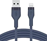 Belkin Câble USB-A vers Lightning BoostCharge Flex en silicone (2 m), certifié MFi, pour iPhone 14/14 Plus, 13, 12, Pro, Max, mini, ...