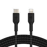 Belkin Câble USB-C vers Lightning à gaine tressée (câble de recharge rapide pour iPhone 14 et modèles antérieurs; câble Boost Charge ...