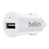 Belkin - Chargeur Premium Allume-cigare USB Universel, 12W/2.4A pour Smartphone et Tablette - Blanc Métallique (Compatible iPhone 8/8+ et iPhone ...