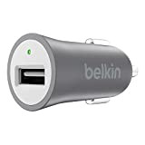 Belkin - Chargeur Premium Allume-cigare USB Universel, 12W/2.4A pour Smartphone et Tablette - Gris Métallique (Compatible iPhone 8/8+ et iPhone ...