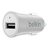Belkin - Chargeur Premium Allume-cigare USB Universel, 12W/2.4A pour Smartphone et Tablette - Argent Métallique (Compatible iPhone 8/8+ et iPhone ...