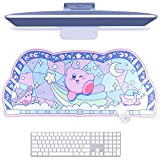 BelugaDesign Kirby Sous-main de bureau | Kawaii Cute Anime Keyboard Gaming PC Laptop Mat | Grand Super Smash Star Allies ...