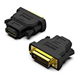 BENFEI Adaptateur DVI vers HDMI, DVI bidirectionnel (DVI-D) vers HDMI mâle vers Femelle avec Cordon plaqué Or 2 Pack