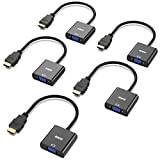 BENFEI Lot de 5 adaptateurs HDMI vers VGA plaqués Or (mâle vers Femelle) pour Ordinateur, PC, Moniteur, projecteur, HDTV, Chromebook, ...