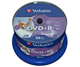Best Price Square DVD+R Printable Spindle 50 16X Cake 50 43512 by VERBATIM