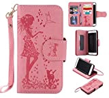 BestCatgift Galaxy S7 Edge PU Leather Embossing Girls and Cats Wallet Coque [9 Card Slot][Mirror] Flip Cover pour Samsung S7 ...