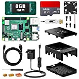 Beumons Raspberry Pi 4 Modèle B, 8G RAM+64G Carte Mémoire, Starter Kit Complet: Carte Mère, Alimentation avec Interrupteur, Câble HDMI ...