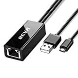 BEVA Adaptateur Réseau Micro USB vers RJ45 Type C Réseau à 100Mbps Ethernet Compatible avec Amazon Fire TV(3rd), Fire TV ...