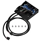 Bewinner Multi-Functional Front Panel, USB2.0 HD-Audio Floppy Front Panel 3.5 '' 9Pin to 2 USB2.0 Interface with MIC Audio Plug, ...