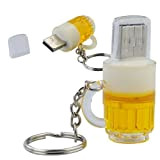 Bière Clé USB Flash Drive 16 Go - mémoire Stick Stockage de Données - en Verre - Jaune