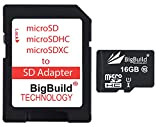 BigBuild Technology 16Go Ultra Rapide Class 10 80Mo/s MicroSD SDHC Carte mémoire pour Teclast X80 Power Tablet, Adaptateur SD Inclus
