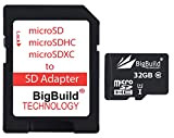 BigBuild Technology 32Go Ultra Rapide Class 10 80Mo/s MicroSD SDHC Carte mémoire pour Teclast X80 Power Tablet, Adaptateur SD Inclus