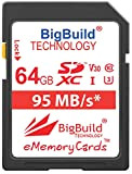 BigBuild Technology 64 Go UHS-I U3 95Mo/s Carte mémoire pour Nikon D3400, D500, D5300, D5500, D5600, D610, D7200, D750, D7500, ...