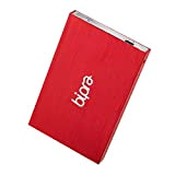 BIPRA Disque dur externe portable 2,5" USB 2.0 - Rouge - NTFS (1 To)