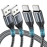BLACKSYNCZE Câble USB C [2M+2M, Lot de 2] 3,1A Charge Rapide Chargeur USB C Cable USB C Nylon Tressé Cable ...