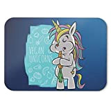 BLAK TEE Cute Vegan Unicorn Mouse Pad 18 x 22 cm in 3 Colours Blue