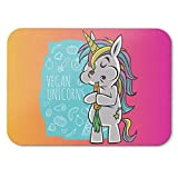 BLAK TEE Cute Vegan Unicorn Mouse Pad 18 x 22 cm in 3 Colours Pink Yellow