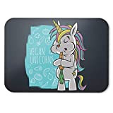 BLAK TEE Cute Vegan Unicorn Mouse Pad 18 x 22 cm in 3 Colours Black