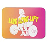 BLAK TEE Live Love Lift Gym Mouse Pad 18 x 22 cm in 3 Colours Pink Yellow