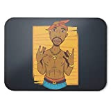 BLAK TEE Retro Rapper with Gangs Signs Illustration Mouse Pad 18 x 22 cm in 3 Colours Black
