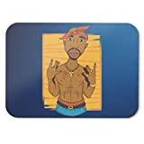 BLAK TEE Retro Rapper with Gangs Signs Illustration Mouse Pad 18 x 22 cm in 3 Colours Blue