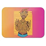 BLAK TEE Retro Rapper with Gangs Signs Illustration Mouse Pad 18 x 22 cm in 3 Colours Pink Yellow