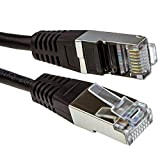 Blindé FTP Réseau Ethernet RJ45 Cat5E-CCA Patch 26AWG câble 10 m Noir [10 mètre/10m]