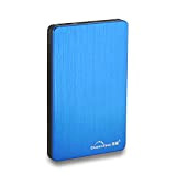 Blueendless Disque Dur Externe Portable avec USB 3.0 pour Ordinateur de Bureau et Portable 6,3 cm 160Go Bleu