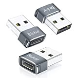 Blukar Adaptateur USB C Femelle vers USB Mâle [Lot de 3], Chargeur USB C vers USB A Aluminium Charge Rapide/Data ...