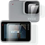 BNBUKLTD® Compatible avec objectif GoPro Hero 7 (argenté/blanc) + protection d'écran LCD en verre