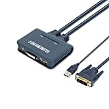 BolAAzuL Commutateur KVM USB DVI KVM 2 ports avec contrôleur de bureau (contrôle 2 PC via 1 paire de souris ...