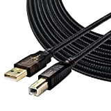 Bolongking Câble pour imprimante, USB 2.0 mâle A/mâle B compatible avec imprimantes HP, Canon, Lexmark, Epson, Dell, Xerox, Samsung et ...